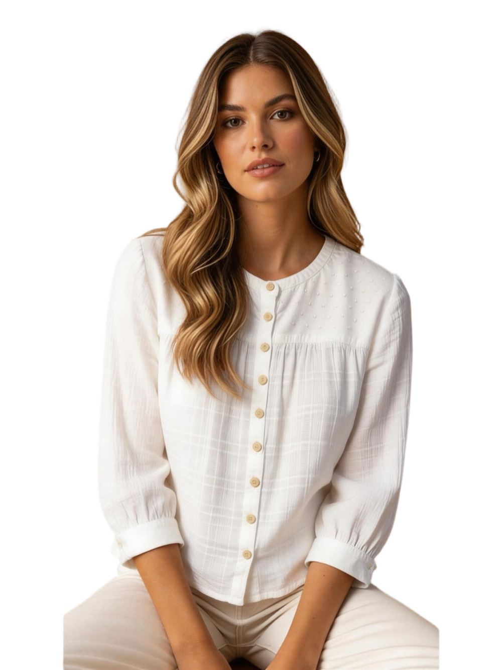Anthropologie Pilcro & the Letterpress Button-Down Textured Blouse Size S